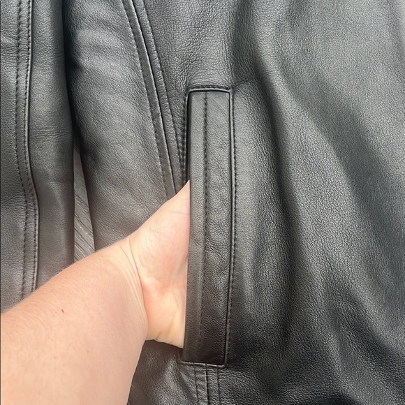 Men's Black Leather Jacket - Picture 3 of 12